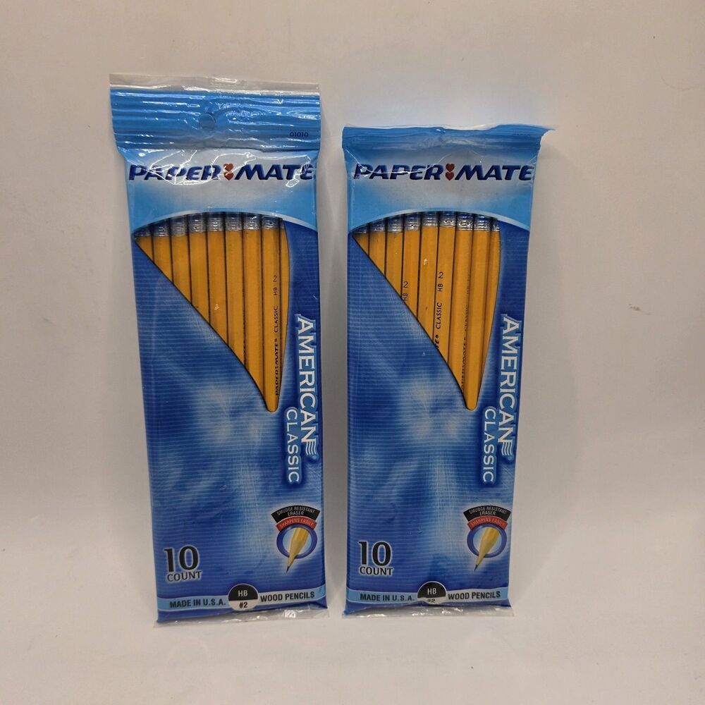 Vintage 2002 Paper Mate American Classic No. 2 Wood Pencils 10 Count 2 Packs